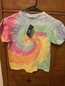 Simply Southern Girls Tie Dye Classic Short Sleeve T-Shirt Dog Puppy Youth S - Picture 1 of 2