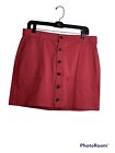 A.N.A Mini skirt red Button Front size 12 NWT