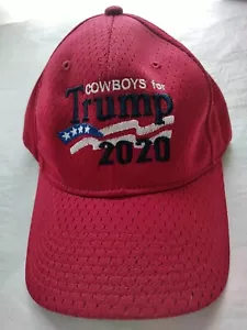 Cowboys For Trump 2020 Used Hat Meshback Port Authority Red Adjustable BallCap - Picture 1 of 8