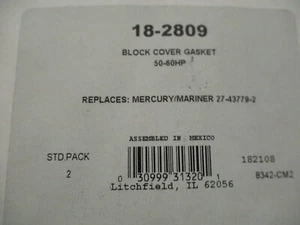 SIERRA 18-2809 CYLINDER BLOCK COVE GASKET MERCURY 27-437792 - Picture 1 of 2