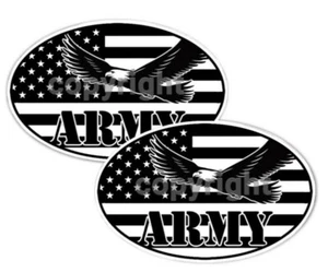 Calcomanías ovaladas pegatinas American Flag Eagle Army elige el paquete de 2 #L - Imagen 1 de 4
