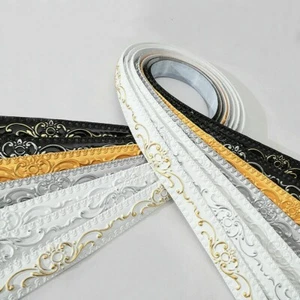 3D Wallpaper Skirting Border Ceiling Wall Sticker Decor PVC Self-adhesive Floral - Picture 1 of 12