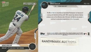 Jesus Aguilar MARLINS 2020 TOPPS NOW POSTSEASON 2nd PLACE NL EAST PS-115 SP 100