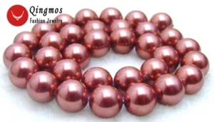 12mm Round Wine Red Sea Shell Pearl Bead for Jewelry Making DIY Strand Loose 15" - Foto 1 di 2