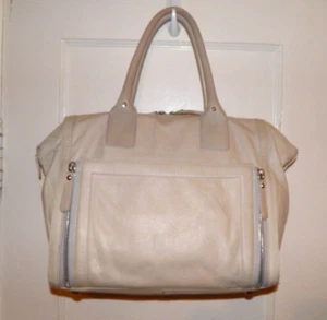 Kenneth Cole X-Large Ledertasche cremefarben/elfenbeinfarbene Handtasche Tragetasche - Bild 1 von 9