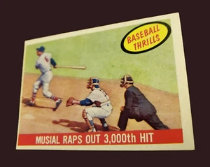 1959 Topps STAN MUSIAL Wraps Out 3,000th Hits Baseball Thrills MLB Card #470 - Picture 1 of 10