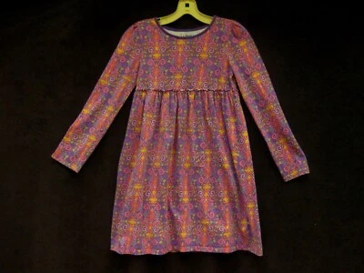 L.L. Bean Girl's Dress~Boho Purple ~Artsy Ruffle~Cotton Knit~10~EUC! - Image 1 of 4