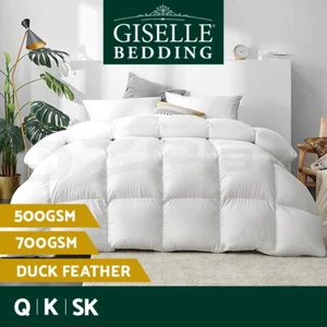 Giselle Duck Down Feather Quilt 500/700GSM Duvet Blanket Summer Winter - Picture 1 of 17