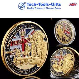 UK British Army D-Day Commemorative Collectible Coin in Display Case UK Post - Picture 1 of 7