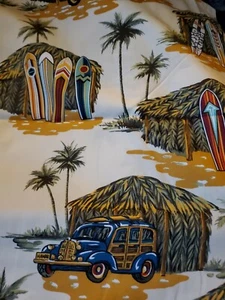 Hoffman California Intl Fabrics Woody Wagon Surf Board 100% Cotton Fabric BTHY - Picture 1 of 9