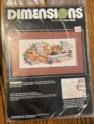 Dimensions 1989 No Count  Cross Stitch Kit Serenade 3929 Vintage Unopened. - Image 1 of 2