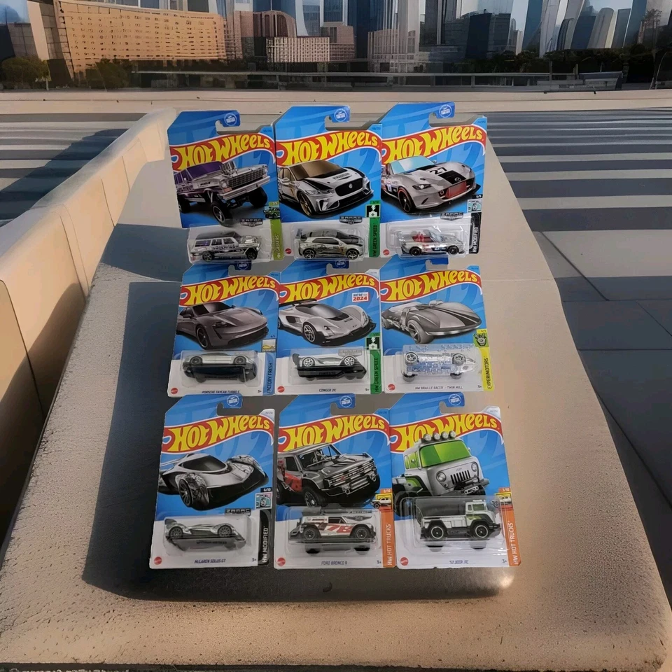 (Hot Wheels) (Zamacs) Lote 9 Coches (Bronco) (Miata) Pagani (Jaguar) (Porsche) Jeep Foto 1 de 4