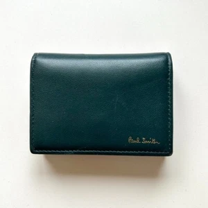 Paul Smith Echtleder dreifach faltbare Geldbörse in Streifen grün - Bild 1 von 9