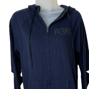 Victoria's Secret Sport Sudadera con Capucha con Cremallera Mediana Negra Atletismo Deportiva - Imagen 1 de 7