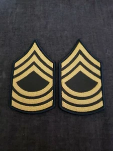 BRANDNEU US ARMY WEIBLICHER MASTER SERGEANT MSG E-8 KLASSE A 2ER SET AUFNÄHEN PATCHES - Bild 1 von 2