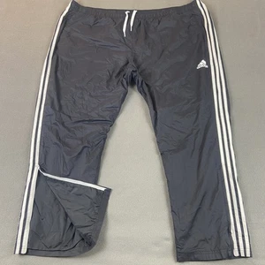 Adidas Track Pants Mens 5XL Black Zip Ankle 3 Stripes Climalite Athleisure - Picture 1 of 12