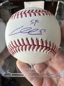 Jung Hoo Lee autografiado firmado Rawlings OML béisbol inscripción "SF" Holo MLB - Imagen 1 de 7