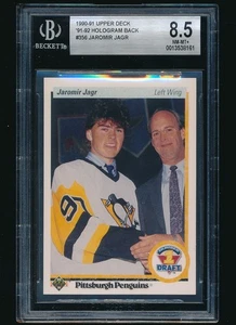 1990-91 Upper Deck 91-92 Hologram Back rookie #356 Jaromir Jagr rc BGS 8.5 - Picture 1 of 2