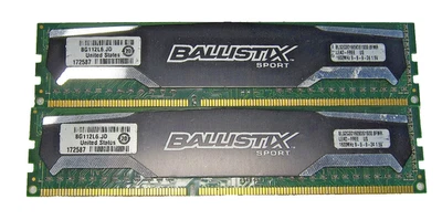 4GB (2x 2GB) Crucial BLS2G3D1609DS1S00.8FMR PC3-12800 DDR3 1600MHz 1.5v RAM - Image 1 of 3