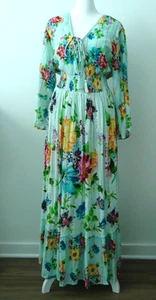 Neu mit Etikett Me 2 Magic Anthropologie Damen blau Blumen lang gestreift Kleider Größe-2X - Bild 1 von 12