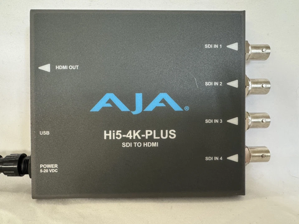 Convertidor AJA Hi5‐4K‐Plus SDI a HDMI 2.0 4K60 con fuente de alimentación probado funcionando Foto 1 de 4