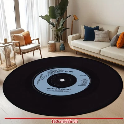 Alfombrilla de puerta de vinilo retro 140 cm * 140 cm - antideslizante, poliéster lavable a máquina Ro Foto 1 de 4