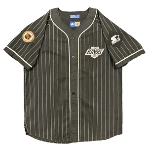 Vintage Starter Los Angeles LA Kings Pinstripe Baseball Jersey Hockey NHL Men XL - Picture 1 of 8