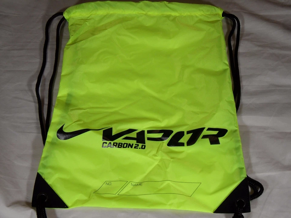 New Nike Vapor Carbon 2.0 Drawstring Shoe Bag Football Cleats Volt Black - Image 1 of 1