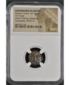 Ancient Coin - Valerius Gratus, Roman Prefect of Judaea, 15-26 CE (NGC Slab) - Picture 1 of 5