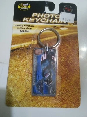 NASCAR/RARE/NOS/RUSTY WALLACE VIAGRA PHOTO KEYCHAIN/FREE AMERICAN FLAG/HAT PINS. - Image 1 of 4
