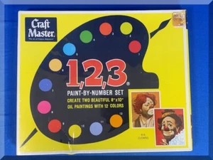 VINTAGE 1968 CRAFT MASTER 1 2 3 MALEN NACH ZAHLEN SET K-6 CLOWNS - KOSTENLOSER VERSAND - Bild 1 von 5