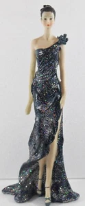 Beauty Figura Decoración Modefigur Muñeca de Moda Dama Negro Vestido con Flor De - Imagen 1 de 5