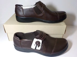 Clarks Cheyn Madi Brown Leather Slip On Shoe 9M - Picture 1 of 9
