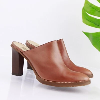 Zapato sin cordones Michael Kors para mujer talla 8 cuero tostado coñac tacón alto Italia Foto 1 de 4