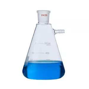 500ml 24/29 Glass Filtering Flask Lab Filtration Bottle 10mm Hose Vacuum Adapter - Picture 1 of 3
