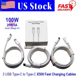 USB-C to USB C Type-C Fast Charging Data SYNC Charger Cable Cord 3/6/9 lots - Picture 1 of 14