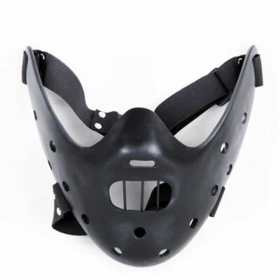 Schweigen der Lämmer Hannibal Lecter Maske Halloween Kostüm Requisite schwarz - Bild 1 von 3