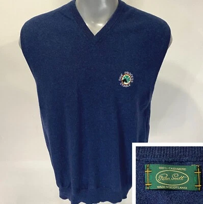 Suéter Peter Scott Pequeño a Mediano Cuello en V Azul Marino 100% Cachemira Escocia S/M Foto 1 de 4