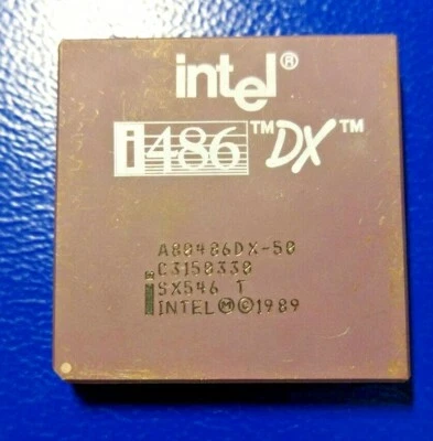 PROCESSORE INTEL DX VINTAGE RECUPERO ORO NON FUNZIONANTE - Immagine 1 di 2