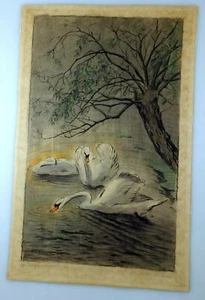 Orig.-Lithographie SCHWÄNE handcoloriert OTTO EDUARD VOIGT - Meissen - Bild 1 von 6