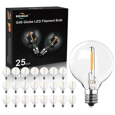 25/6 Stück G40 LED Glühbirnen E12 Globe Glass Ersatzbirnen Wasserdicht Warmweiß - Bild 1 von 4