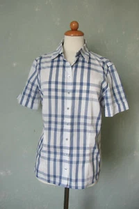 ETERNA Bluse kariert kurzarm gua / weiß Größe 40 L - Bild 1 von 4