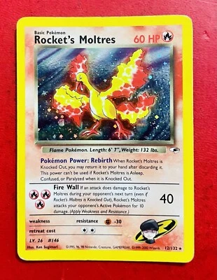 Lotto Carte Pokemon Rocket’s Moltres 12/132 Gym Heroses Holo Raro Eng - Immagine 1 di 2