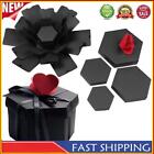 3Pcs Explosion Box Hexagonal DIY Photo Album Scrapbooking Bomb Box Gift (Black)