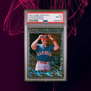*RARE*1997 Score Team Collection 12 Ivan Rodriguez HOF PSA-8 POP 2 Platinum Team - Picture 1 of 4
