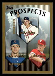 1999 Phil Norton Micah Bowie Randy Wolf Topps Baseball Card # 428