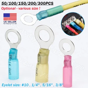 50/200X Heat Shrink Wire Connectors Ring Terminals Automotive Marine Waterproof - Picture 1 of 30