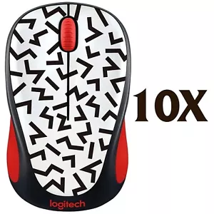 10X Logitech M317C Wireless Optical Mouse Zig-Zag Red (PN 910-004750) - Picture 1 of 3