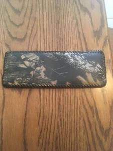 HAND LACED GENUINE LEATHER WALLET CAMOUFLAGE SMOOTH FINISH - Picture 1 of 9