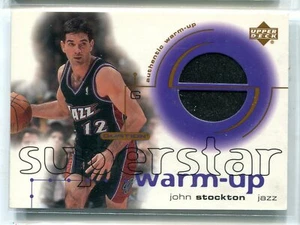 2001-02 UD Upper Deck John Stockton Superstar Calentamiento GU RELIQUIA HOF JAZZ - Imagen 1 de 1
